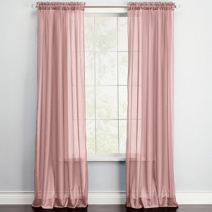 BrylaneHome BH Studio Sheer Voile Rod-Pocket Panel Pair - 1 of 4