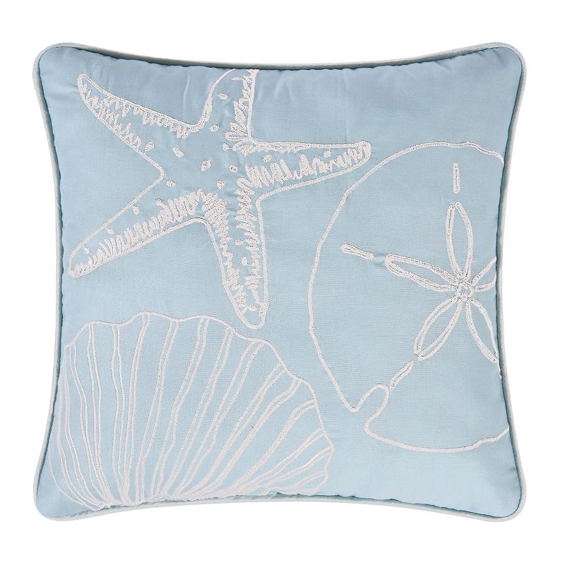 C&F Home 13.5" x 13.5" Beach Shells Embroidered Throw Pillow, 1 of 5