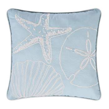C&F Home 13.5" x 13.5" Beach Shells Embroidered Throw Pillow