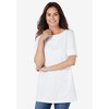 Woman Within Plus Size Perfect Cuffed Elbow-Sleeve Boat-Neck Tee - 4 of 4