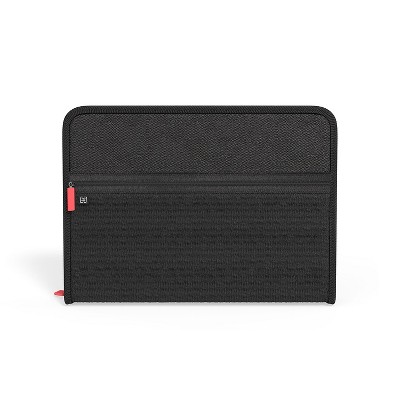 Staples 7-Pocket Expanding Zip Fabric File Black Letter Size (51818) TR51818-US