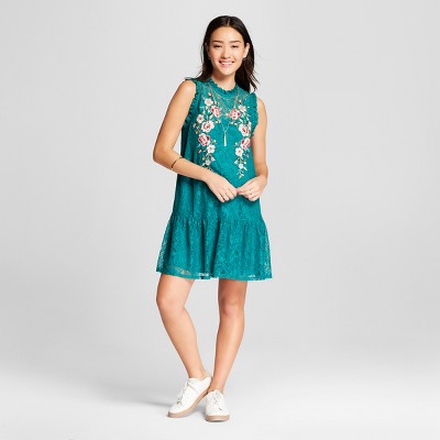 Xhilaration green lace 2025 dress