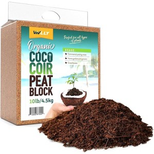 Vivlly – Coconut Coco Coir Brick – 100% Organic Compressed Growing Medium for Plants, Herbs & Flowers – 10 lb - 1 of 4