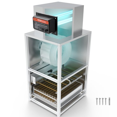 VEVOR HVAC Air Purifier Whole House,72W 16inch,UV UVC Light in Duct for Ac (Air Conditioning) Duct,with 2 Replacement Bulb,HVAC UV lights,White&Black