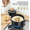 MICHELANGELO 3 Piece Nonstick Saucepan Set with Lids 1, 2, 3 Quart, Stone Granite Coating Sauce Pots, Small, Black - 4 of 4