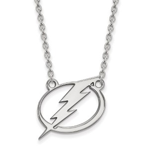 Black Bow Jewelry Sterling Silver Tampa Bay Lightning NHL Necklace 18 Inch - 1 of 4