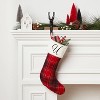 20" Plaid Monogram Christmas Holiday Stocking with Faux Fur Cuff Red/Green/White - Wondershop™ - 2 of 3