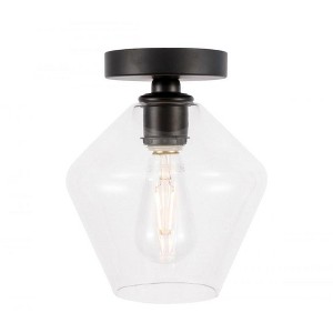Elegant Lighting Gene 1 light Black and Clear glass Flush mount - 1 of 4