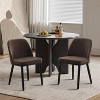 Coucheta Set of 2 Linen Upholstered Dining Chairs with Wood Legs, Wing Backrest & Thick Cushions for Kitchen, Dining & Living Room - 2 of 4
