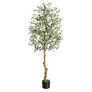 Artificial Olive Tree Tall Faux Potted Olive Plant, Fake Olive Tree  and Fruits Artificial Tree - 1 of 4