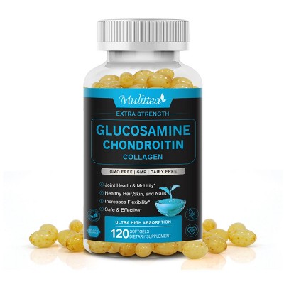 Mulittea Glucosamine Chondroitin Joint Support Complex – For Healthy Joints, Hair, Skin & Nails – 120 Capsules