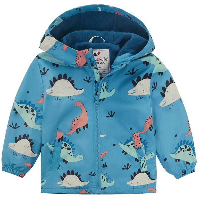 Rokka&Rolla Toddler Boys' Fleece Lined Full Zip Windbreaker Rain Jacket, 1 of 11