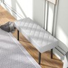 TiramisuBest Button Tufted Bed Bench - Upholstered with Arms & Solid Wood Legs, Black - 3 of 4