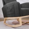 NicBex Accent Rocking Chair,Upholstered Nursery Glider Rocker with Side Pocket,Comfy Armchair with High Back for Living Room,Bedroom,Nursery - 3 of 4