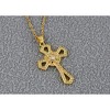 Anna-Kaci Gold Tone Rhinestone Cross Pendant Necklace Ideal for Religious Occasions - Hollow - 3 of 4