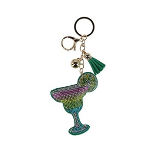 CTM Women's Rainbow Glitter Margarita Bag Charm with Tassel - 1 of 2