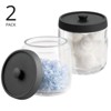 mDesign Round Glass Apothecary Canister Jar with Plastic Lid, 2 Pack - image 2 of 4