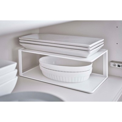 Black Steel Two-Tier Kitchen Cabinet Organizer