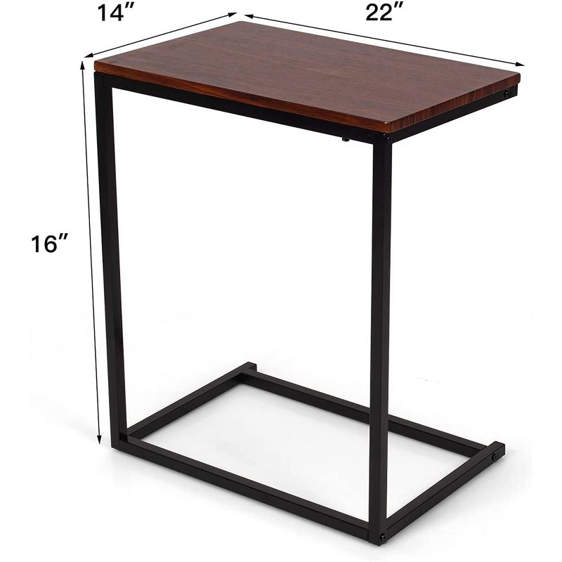 Costway 22''x14''x26'' Sofa Side End Table Laptop Holder Multiple Stand Desk Brown\Walnut, 5 of 9