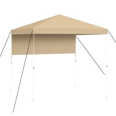 Yescom 6x4Ft Canopy Replacement Top Gazebo Cover with Half Sun Wall for Core Equipment 40146 Pop Up Outdoor BBQ Beige