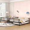 RISOKEYS Full XL Over Queen Metal Bunk Bed with Trundle - Bed with Ladder & High Guardrail, Noise Free, Convertible to 2 Separate Beds - 2 of 4