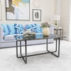 Syemin Modern Single Layer Glass Side Table, Coffee Table for Living Room, Dining Room, Bedroom, Gray, 39.37"*23.62"*17.71" - 3 of 4