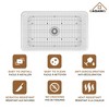 CASAINC 33'' Rectangular Single Bowl Fireclay Farmhouse Apron Kitchen Sink with Pullout Faucet, White - 3 of 4