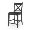 Okak Set of 2 Farmhouse Counter Height Bar Stools for Dining Rooms,High Hollow Back Upholstered Counter Bar Stools Without Arm - 3 of 4