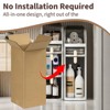 Modern Plastic Narrow Gap Storage Cabinet, Waterproof Skinny Bathroom Storage Organizer With Drawers, Cream White With Transparent Black Accents - 4 of 4
