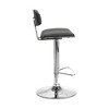 Erik Adjustable Swivel Barstool: Mid-Century, Faux Leather, Armen Living - Chrome & Black Accents - 3 of 4