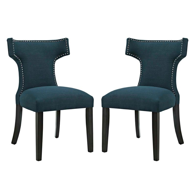 Set of 2 Curve Dining Side Chair Fabric - Modway, 1 of 8