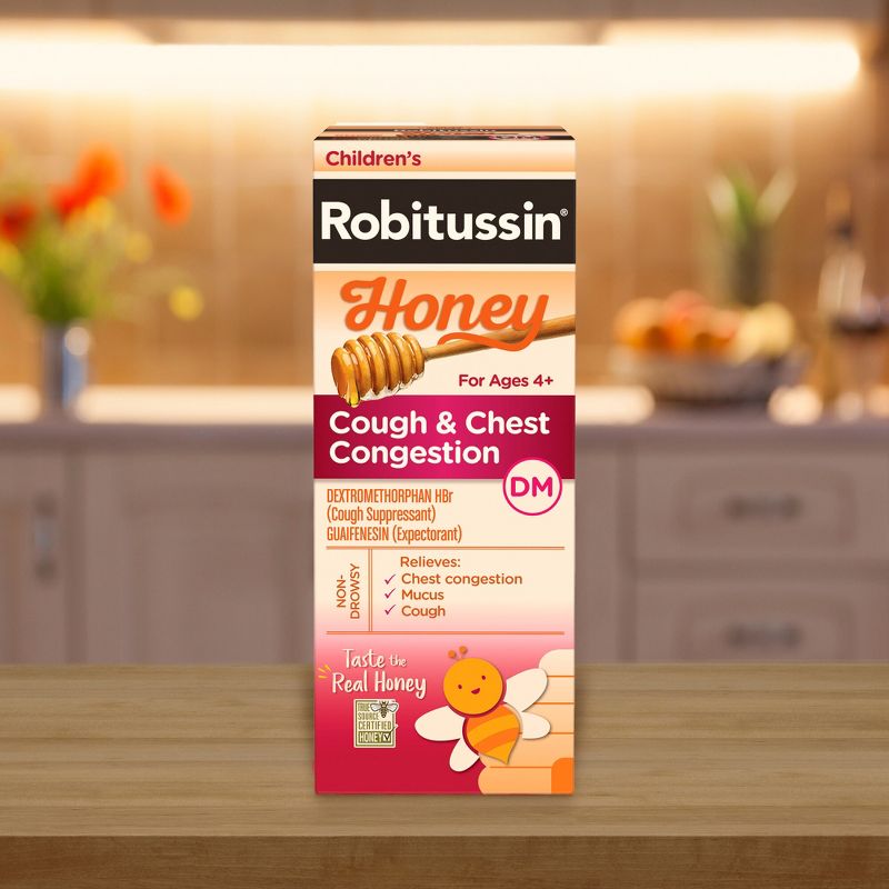 Children's Robitussin Cough & Chest Congestion DM Relief Liquid - Dextromethorphan - Honey - 4 fl oz, 3 of 12