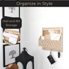 Wall Mounted Mail Organizer with 2 Slots and 3 Hooks – Multiple Finishes – MDF Wood - 2 of 4