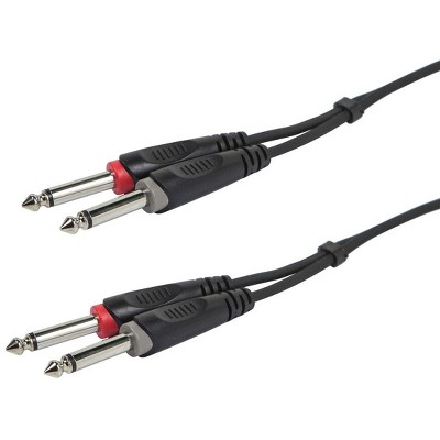 Monoprice Dual 1/4 Inch (TS) Male - 10 Feet - Instrument Cable Cord 26 AWG Conductors And Copper Braid Shielding