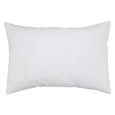 Saro Lifestyle Down Feather Cotton Pillow Insert, White, 14