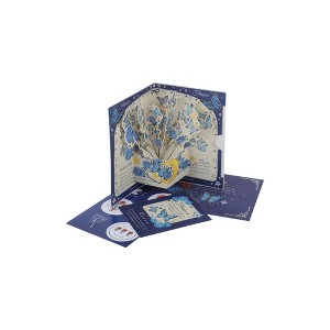 Unique Bargains Greeting Card Rose Butterfly Rose Butterfly Small Paper 5.5"x3.9"x0.4" 1 Pc - 1 of 4