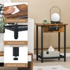 Tangkula 2PCS Bedside Sofa Tables Nightstand w/ Charging Station for Bedroom Living Room - 4 of 4