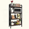 KIGFTSOD Bakers Rack 4-Level Metal & Wooden Kitchen Storage Shelves, Kitchen Organizer for Garage, Pantry, Bathroom, Closet - 3 of 4