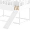 KTMBDW House Bunk Bed with Convertible Slide and Ladder, Twin Over Twin Bunk Bed with Roof and Security Guardrails, Floor Bunk Bed for Kids - 4 of 4