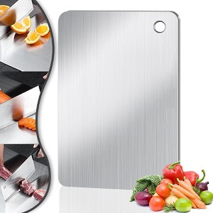Stainless Steel Kitchen Cutting Board, Double-Sided, Food-Grade, for Meat, Cheese, Vegetable Cutting - 1 of 4