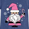 Girls' - Instant Message - Pink Santa Claus Christmas Fitted Short Sleeve Graphic T-Shirt - 2 of 4