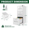 NicBex 2 Drawer Narrow File Cabinet with Lock,Office Cabinet with Grooved Handles,Modern Storage Cabinet,Filing Cabinet for Home Office - 3 of 4