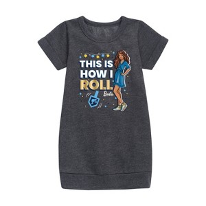 - Barbie - This is How I Roll Holiday Graphic Short Sleeve Fleece Dress - 1 of 3