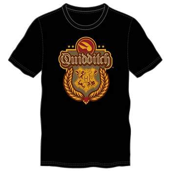 Hary Potter Hogwarts Quidditch Men's Black Tee Shirt T-Shirt