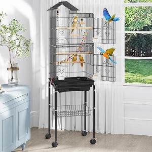QuestaPack 62 inch Metal Bird Cage, Large Parakeet Cages for Parrot, Cockatiel, Lovebird - 1 of 4