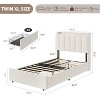TackView Bed Frame with Storage Headboard,Boucle Upholstered Platform Bed with 2 Drawers, Chic Wavy Headboard with Bookcase, No Box Spring Needed - 3 of 4