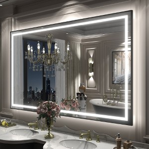 Apmir Super Bright Front & Back LED Lighted Anti-Fog Aluminum Alloy Framed Tempered Glass Bathroom/Vanity Mirror with ETL & 3-Year Warranty - 1 of 4
