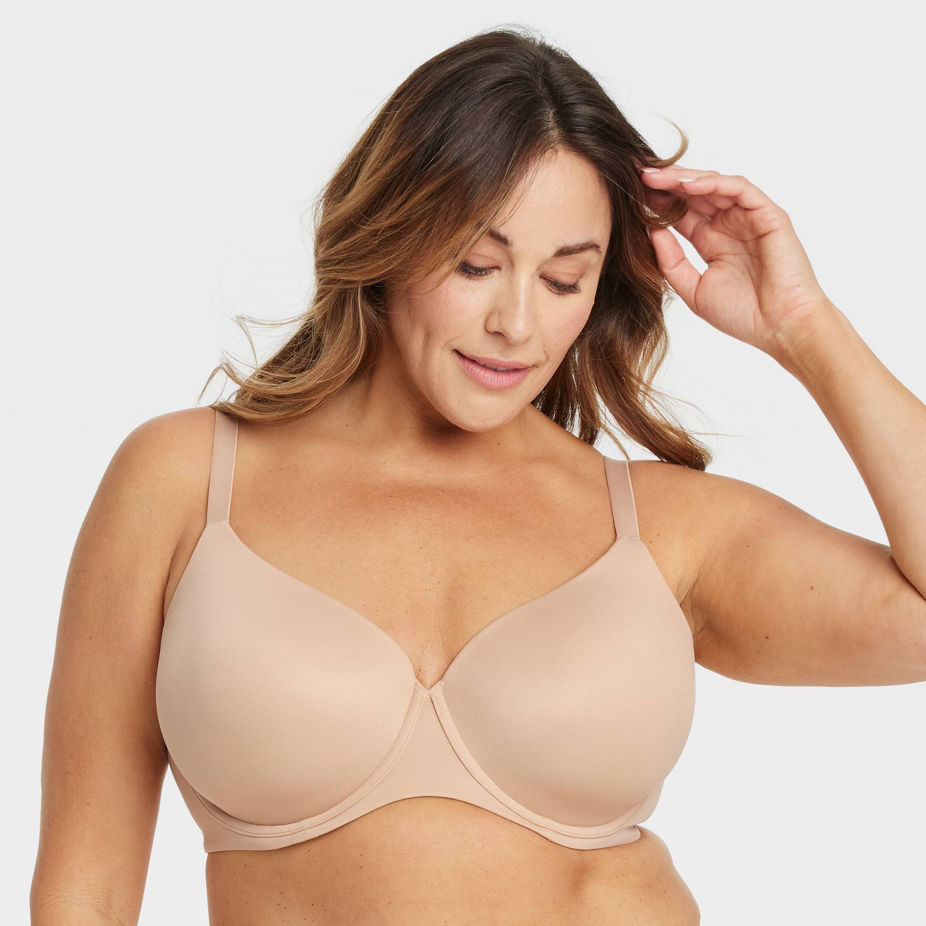 Women's Lightly Lined Full Coverage Bra - Auden™ Pearl Tan 44D: Adjustable Straps, Underwire, Molded Cup