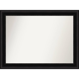 44" x 33" Non-Beveled Parlor Black Wall Mirror - Amanti Art: Modern Rectangle, Polystyrene Frame, Includes Mounting Hardware - 1 of 4