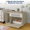 Cat Litter Box Enclosure, Wooden Cat Washroom Furniture with Barn Door, Hidden Litter Box Cabinet, Dog Proof Flip-down Opening Litter Box - 4 of 4